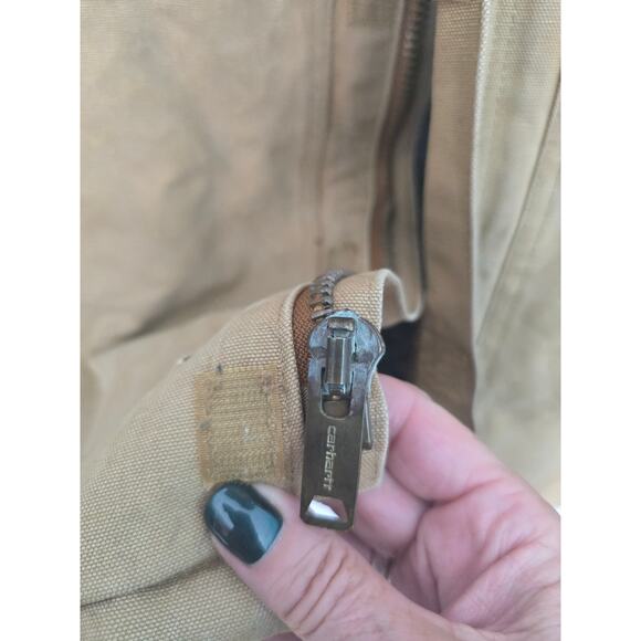 Carhartt Men’s Duck Canvas Arctic Winter Coat Brown 48R-XL USA Hooded Jacket - Picture 9 of 13